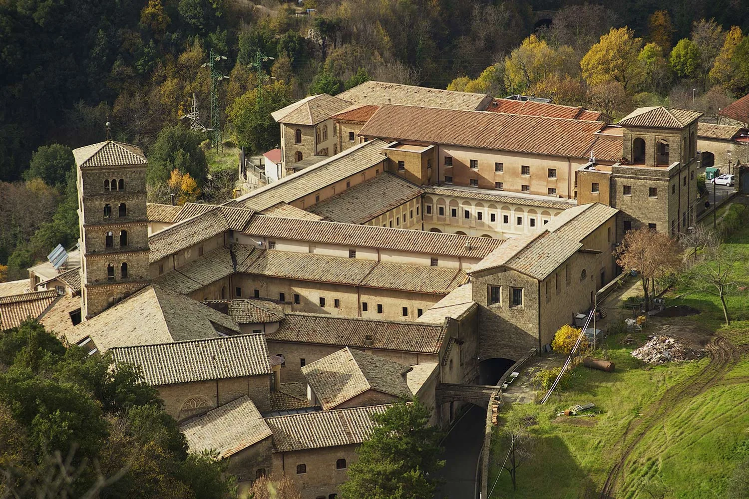 Cycling route in Lazio region Santa Scolastica Abbey